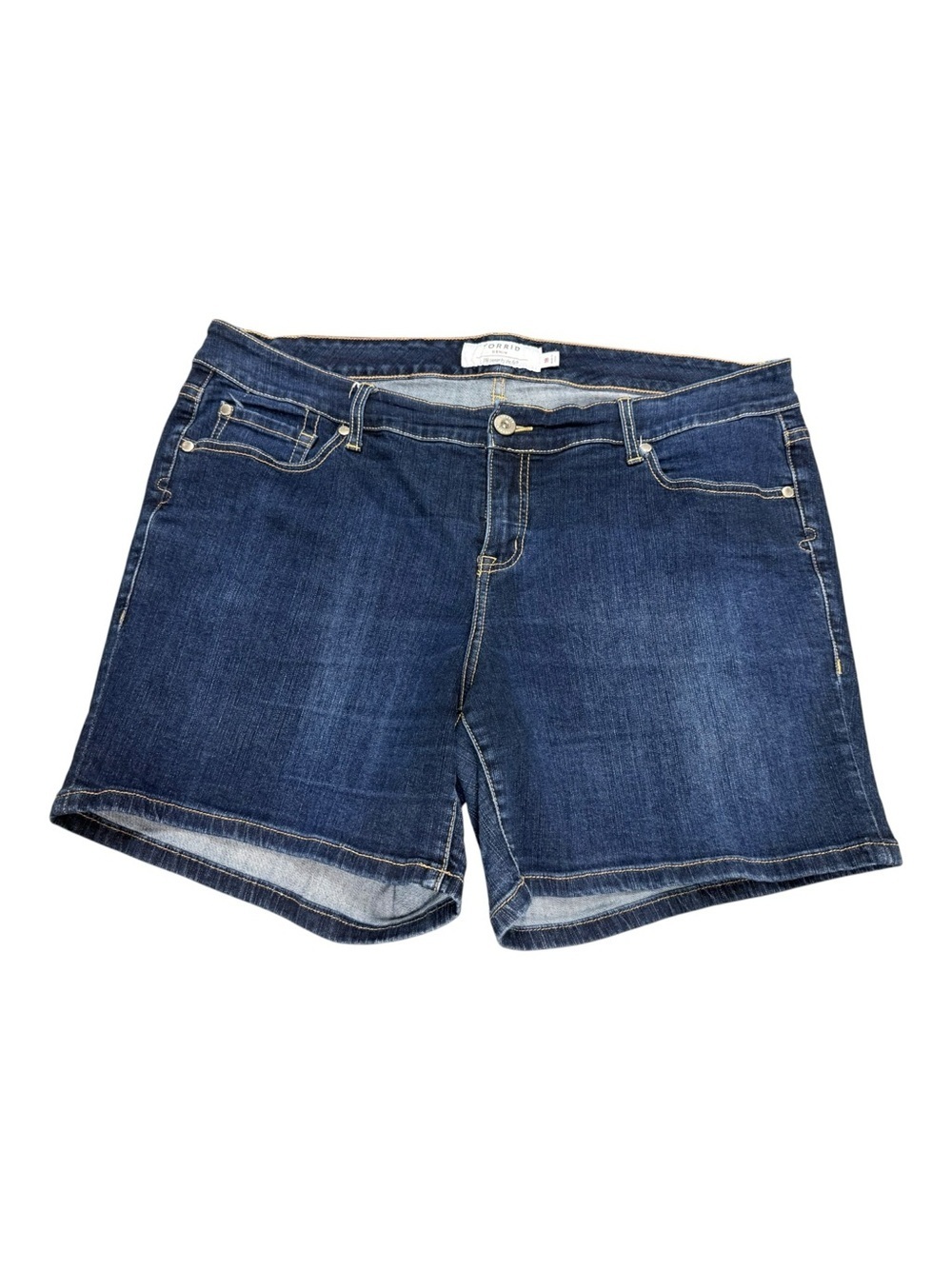 Torrid Dark Wash Plus Size Denim Jean Shorts Stretch Mid-Rise Summer Casual - 18
